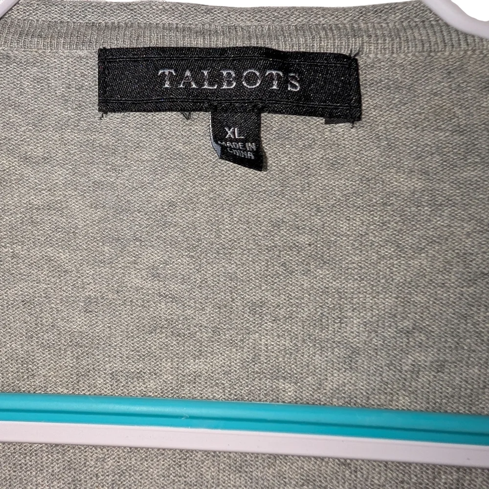 TALBOTS WOMEN'S HEATHER GRAY DRAPED CARDIGAN SIZE XL - Picture 3 of 8